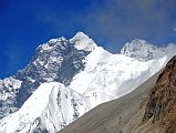 8 6 Lhotse, Lhotse Shar, Everest Kangshung East Face And Cho Polu From Barun Glacier Trail To Makalu Sandy Camp Lhotse, Lhotse Shar, Cho Polu, Peak 38, and the Everest Kangshung East Face are visible at the head of the Barun Valley on the trek from Makalu Base Camp South to Makalu Sandy Camp.